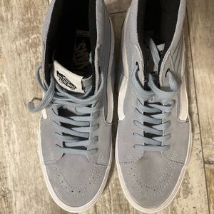 Vans Gray Suede Skate Sneakers with White Stripe